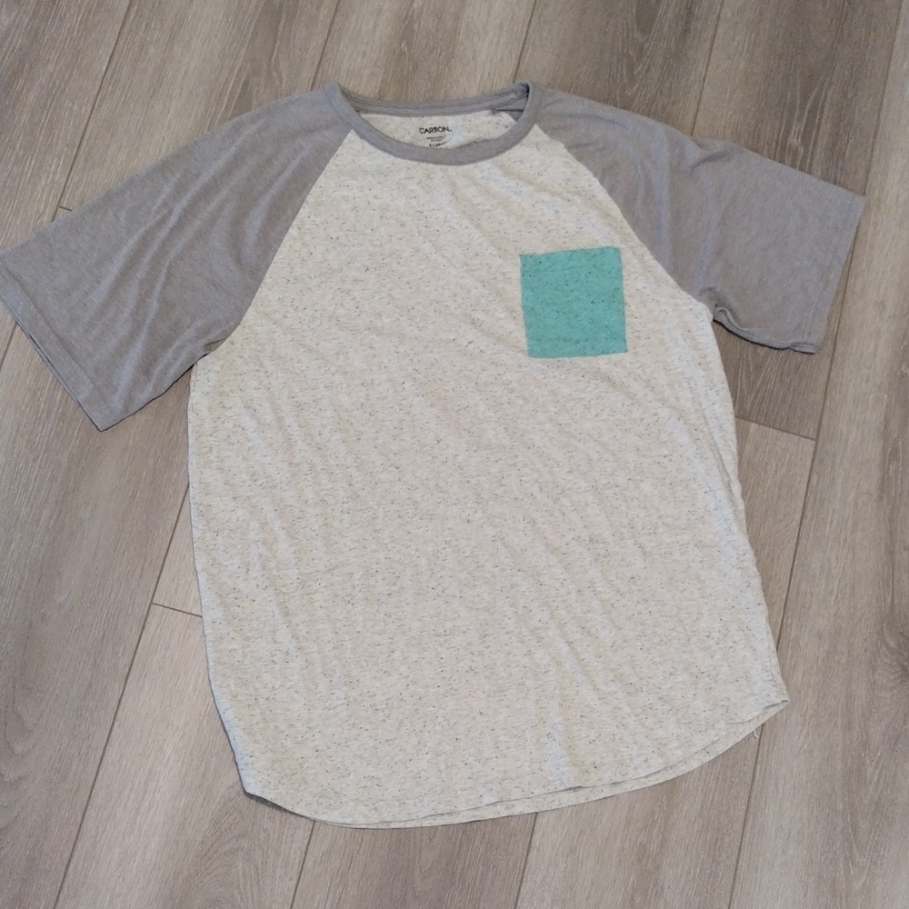 Carbon Gray and Green Short Sleeve Tee